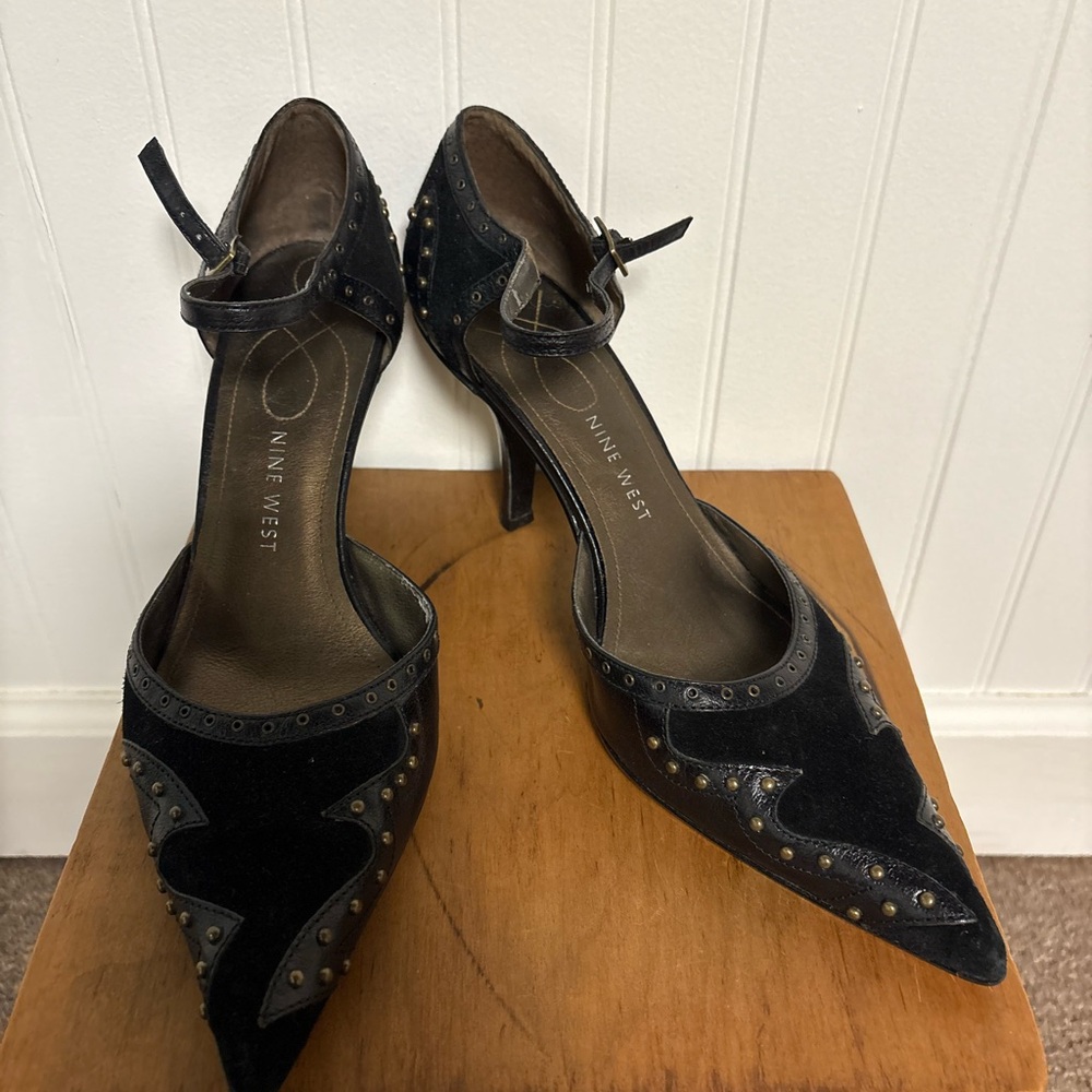 Nine West Black Studded Heels